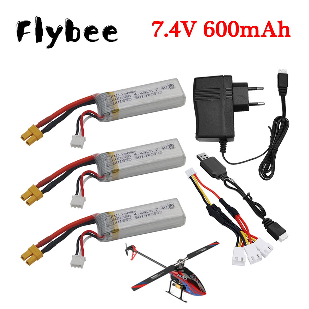 Drone Battery Charger - 7.4V 600mAh แบตเตอรี่ Lipo + ชุดชาร์จ