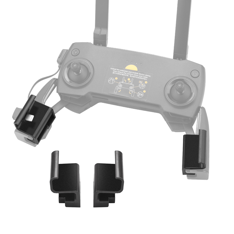 Drone Carrying Case - ที่ยึดโทรศัพท์แบบรีโมทคอนโทรลสีดำ พร้อมขาตั้งและคลิปหนีบแบบยืดได้ สำหรับ DJI Mavic 2/Mini/Pro/Air