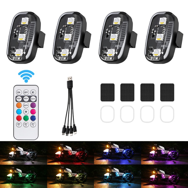 Drone Beacon Light - ไฟสโตรบ LED RGB สำหรับมอเตอร์ไซค์และโดรน พร้อมรีโมทคอนโทรล ไฟแฟลช